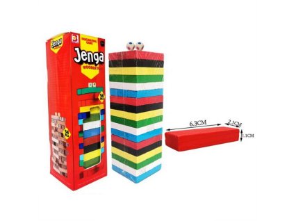 118639 vez drevena barevna 54 dilku 6 3x6 3x20 cm cesky obal