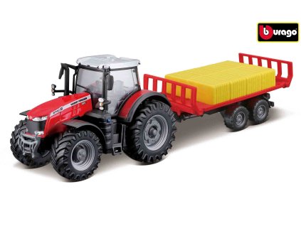 77606 bburago 10cm farm tractor messey ferguson 8740s s privesem na baliky