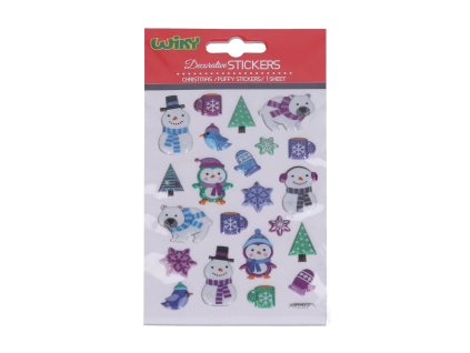 106396 nalepky 19x10 5 cm 3d vanoce