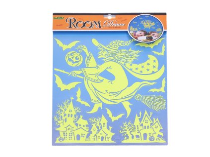 106363 nalepky na zed svitici ve tme 38x31 cm carodejnice halloween
