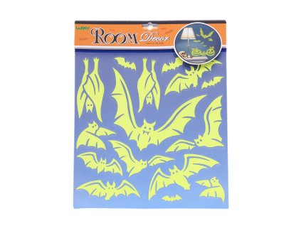 106366 nalepky na zed svitici ve tme 38x31 cm netopyri halloween