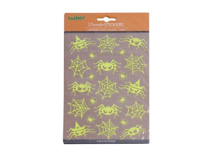106375 nalepky svitici ve tme 25x14 4 cm pavouci halloween