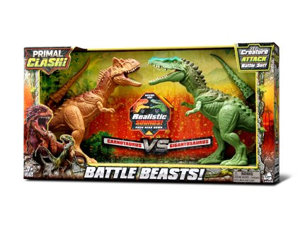 103659 primal clash dino bitva set carnotaurus vs gigantosaurus 21 cm
