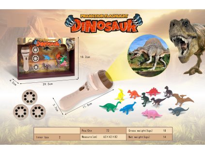 94839 projektor 24 snimku se zviratky dino
