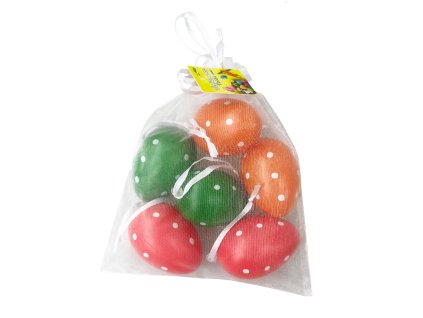 108133 vajicko dekoracni plastove barevne 4x6 cm 6 ks