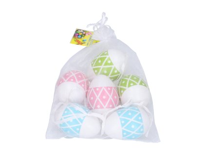 108130 vajicko dekoracni plastove barevne 4x6 cm 6 ks