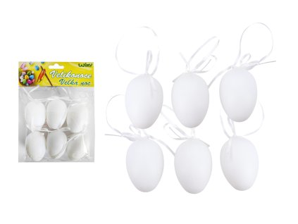 94032 vajicko dekoracni plastove bile na zaveseni 6 cm 6ks