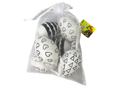 108136 vajicko dekoracni plastove cernobile 4x6 cm 6 ks