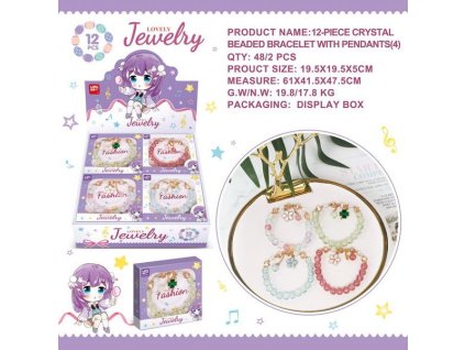 115129 koralkovy naramek s kvetinou