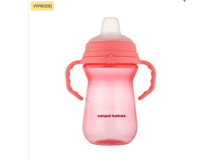 121516 canpol babies hrnecek se silikonovym pitkem firstcup 250ml ruzovy