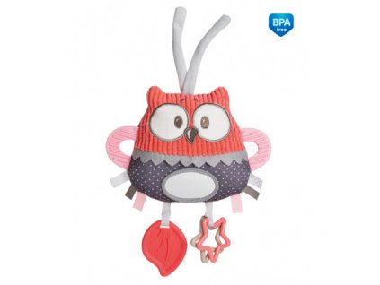 canpol babies plysova edukacna zavazovacia hracka pastel friends cervena sova