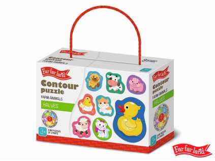 76730 far far land puzzle obrysove farma 8 obrazku