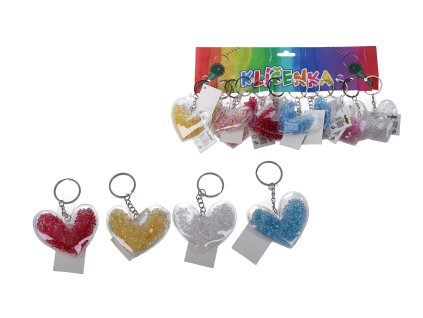 73616 klicenka s barevnymi kaminky srdce