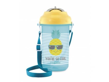 4157 canpol babies cestovná športová fľaša so slamkou a vickem so cool ananás 350ml