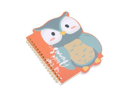 Notes 16x17 cm, 50 strán - zvieratká (Druh Sova)