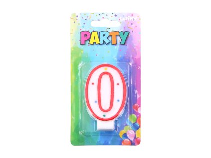67358 party svicka cislo 0 cervena