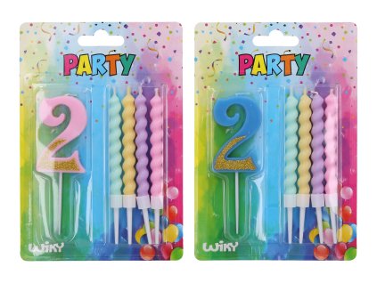 84710 party svicka cislo 2 4ks svicek