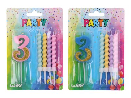 84707 party svicka cislo 3 4ks svicek
