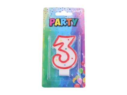 67352 party svicka cislo 3 cervena
