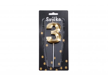 71435 party svicka cislo 3 zlata
