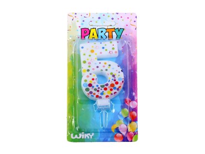 71459 party svicka cislo 5 puntiky