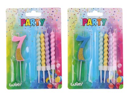 84695 party svicka cislo 7 4ks svicek