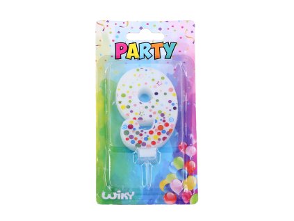 71447 party svicka cislo 9 puntiky