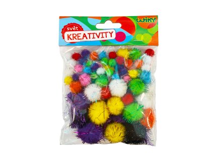 69983 pom pom glitter mix velikosti 80ks