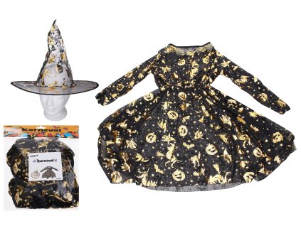 82784 set karneval carodejnice saty klobouk zlata