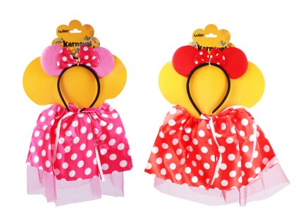 82493 set karneval myska s puntiky bilymi