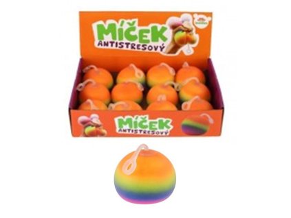 6837 teddies mikek antistresový mackaci sliz 6cm dúhovy
