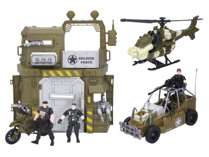 83165 vojensky set s autem a vrtulnikem