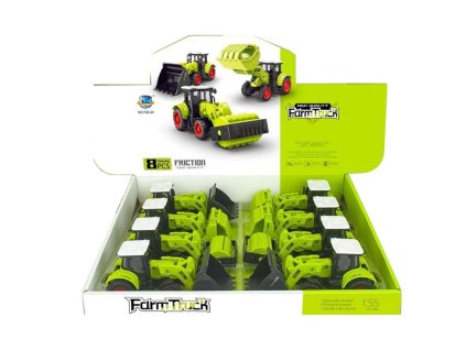6297 teddies traktor zelený plast 16cm na zotrvacnik