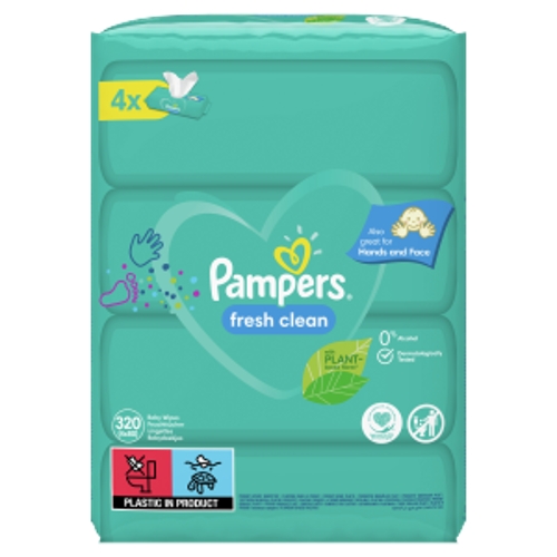 Pampers Vlhčené obrúsky XXL Fresh Clean 4x80ks