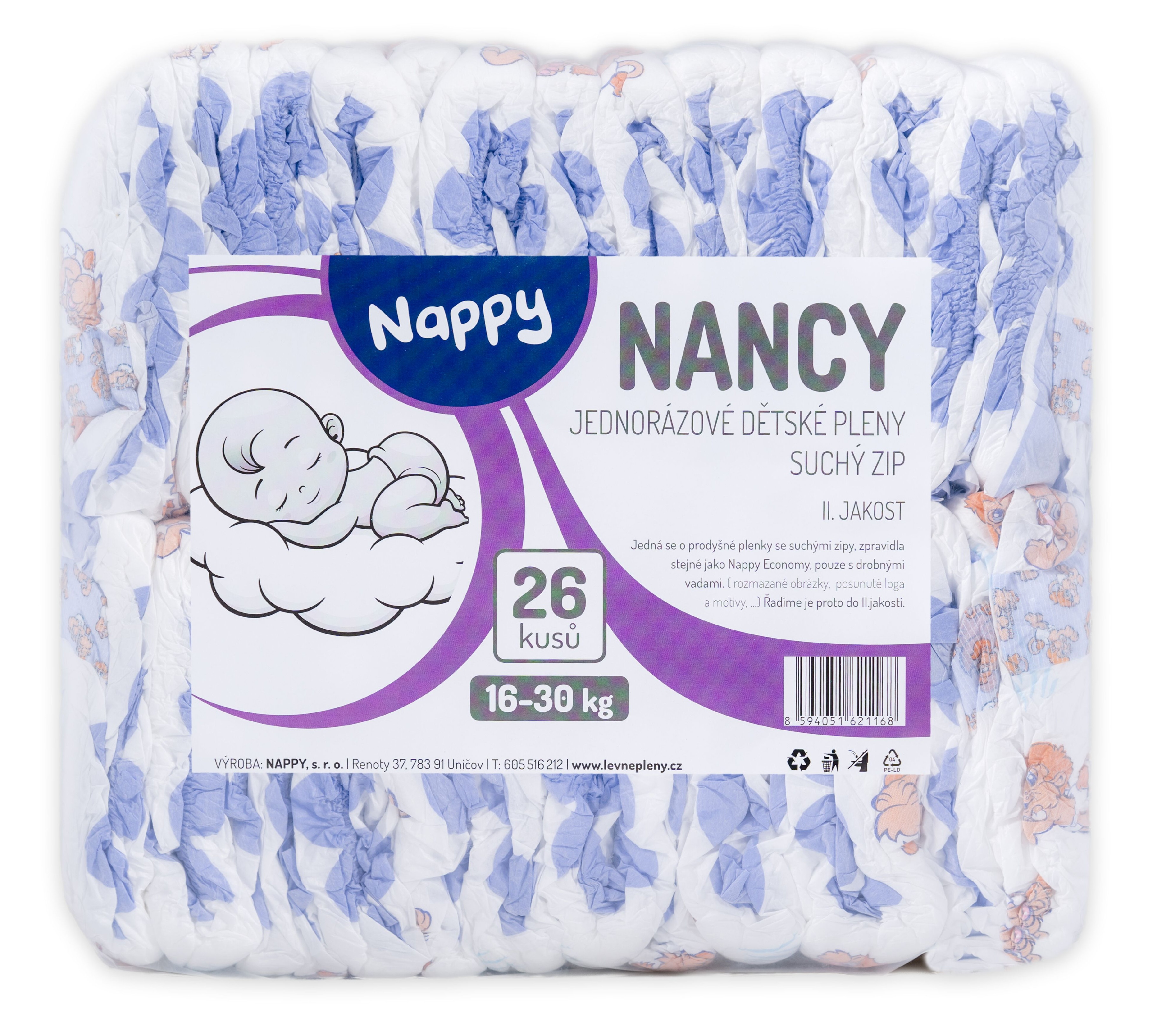 Nappy Detské plienky Nancy 16-30 kg 26 ks