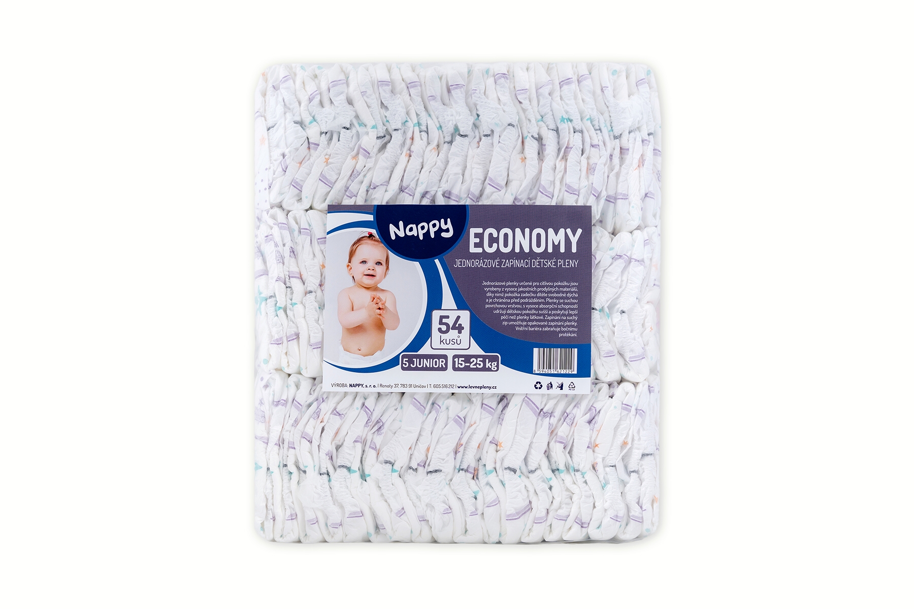 Detské plienky NAPPY ECONOMY Junior 15-25 kg 54 ks