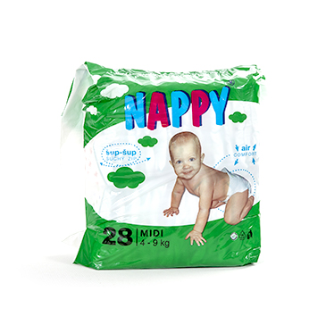 Detské plienky NAPPY Midi 4-9 kg 28 ks