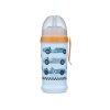 canpol babies športová fľaša so silikónovou nevyľavacou slamkou auta 350 ml svetlo modra 56516blul (1)