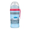canpol babies športová fľaša so silikónovou nevyľavacou slamkou auta 350 ml tmavo modra 56516blud