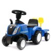 31825 10 detske odrazedlo traktor s vleckou a naradim baby mix new holland zluty