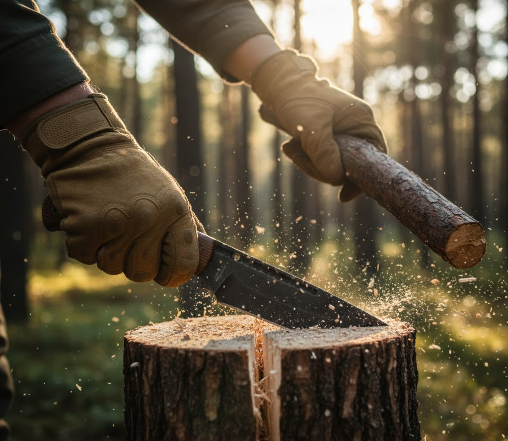 Technika štiepania dreva nožom