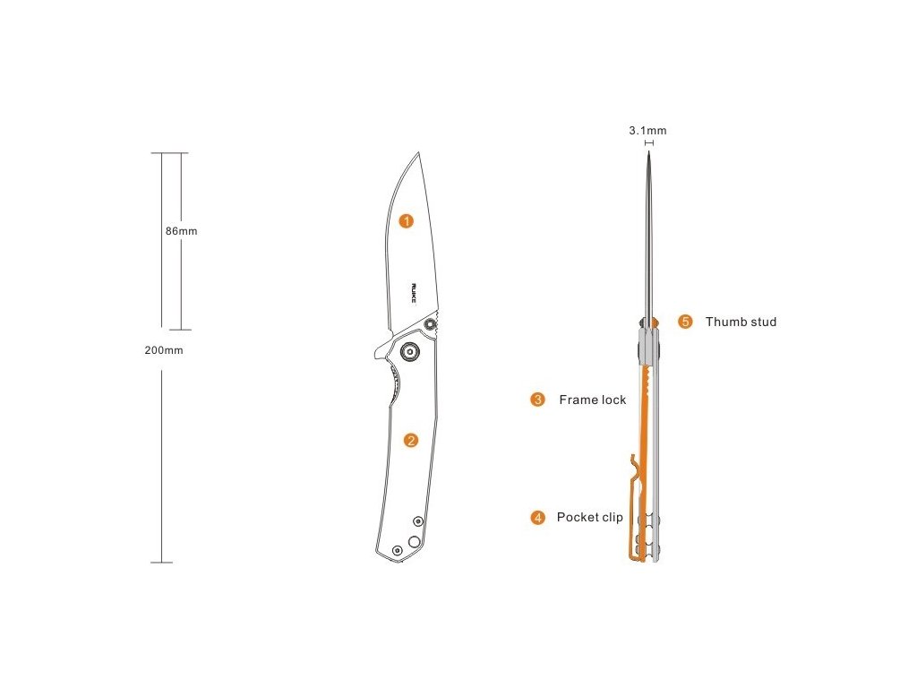 Set nožov s LED, čierne