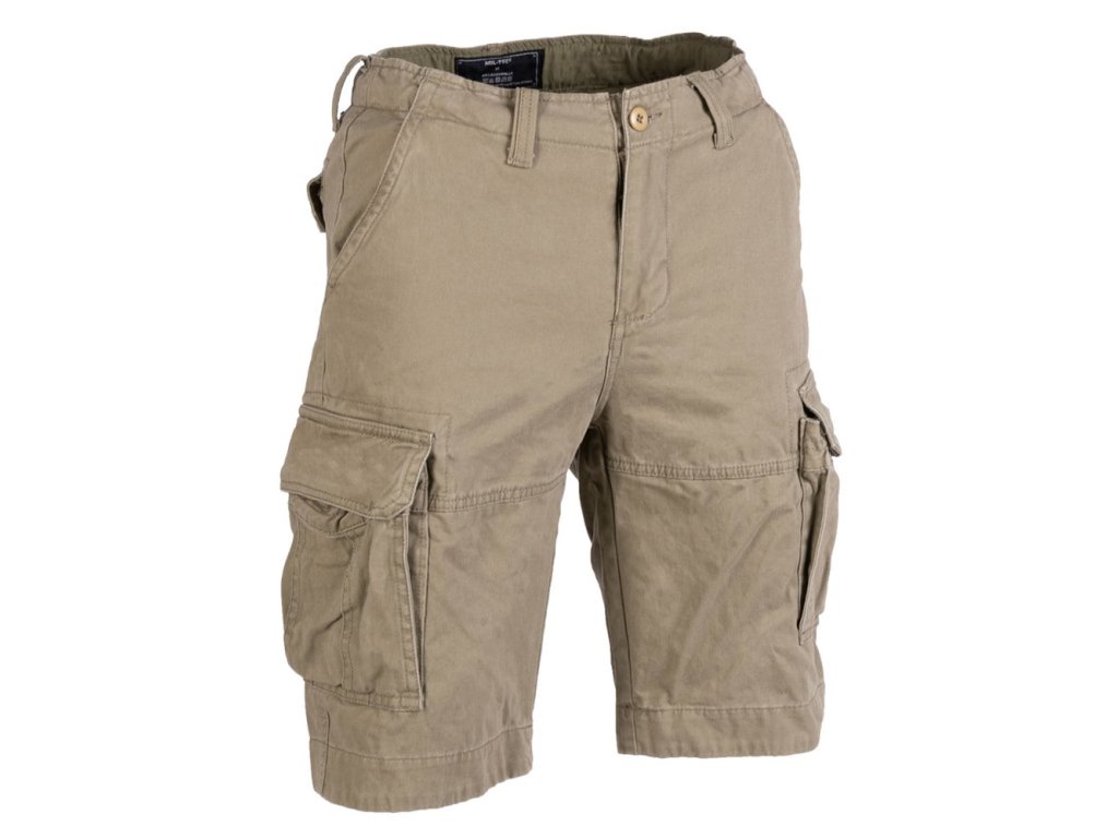 Krátke nohavice MIL-TEC VINTAGE bavlnené predprané, olive