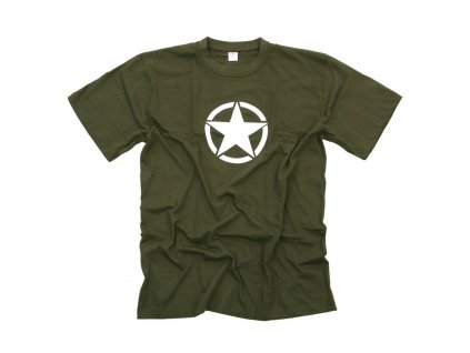 Tričko FOSTEX WHITE STAR, olive (Konfekčná veľkosť XXL)