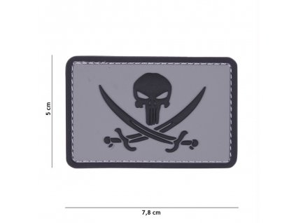 Nášivka PATCH 3D PVC PUNISHER THUNDER GREY