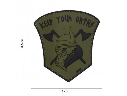 Nášivka PATCH 3D PVC KEEP OUR OATHS GREEN