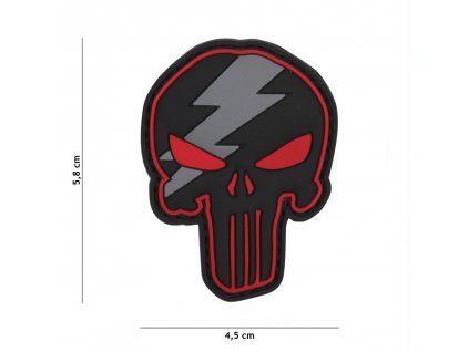 Nášivka PATCH 3D PVC PUNISHER THUNDER RED