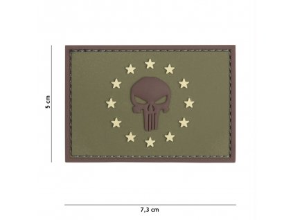 Nášivka PATCH 3D PVC PUNISHER EU GREEN