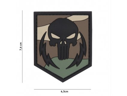 Nášivka PATCH 3D PVC PUNISHER THUNDER STROKES WOODLAND