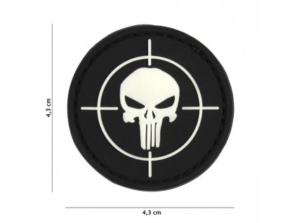 Nášivka PATCH 3D PVC PUNISHER SIGHT BLACK